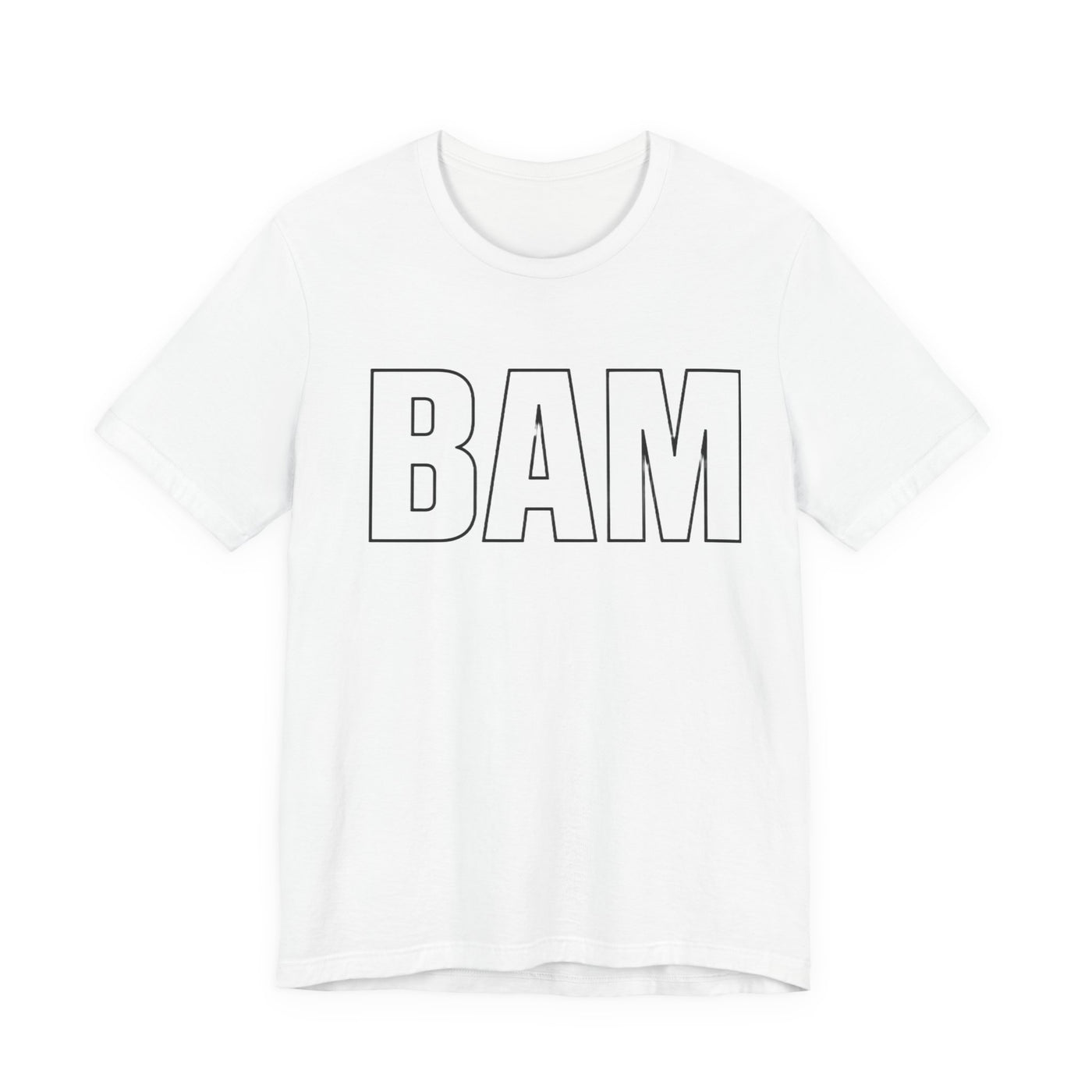 BAM Graphic Tee — Bold Outline Lettering T‑Shirt
