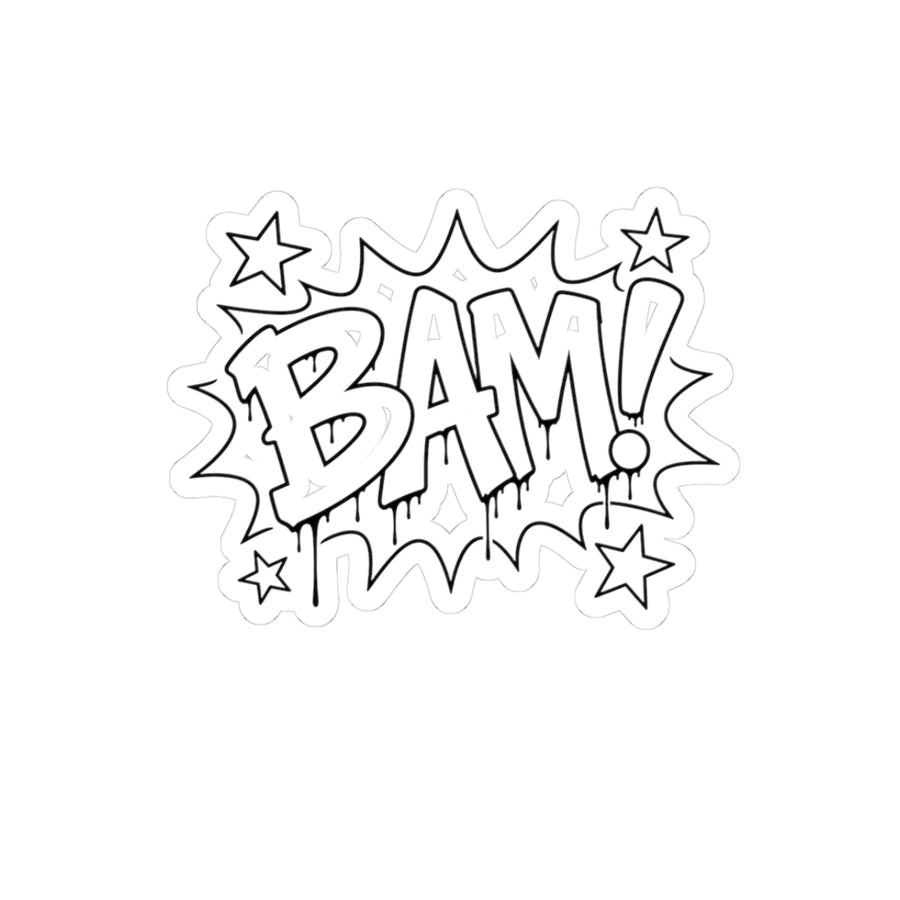 BAM! Comic Pop Art Kiss-Cut Sticker — Retro Sound Effect Graphic