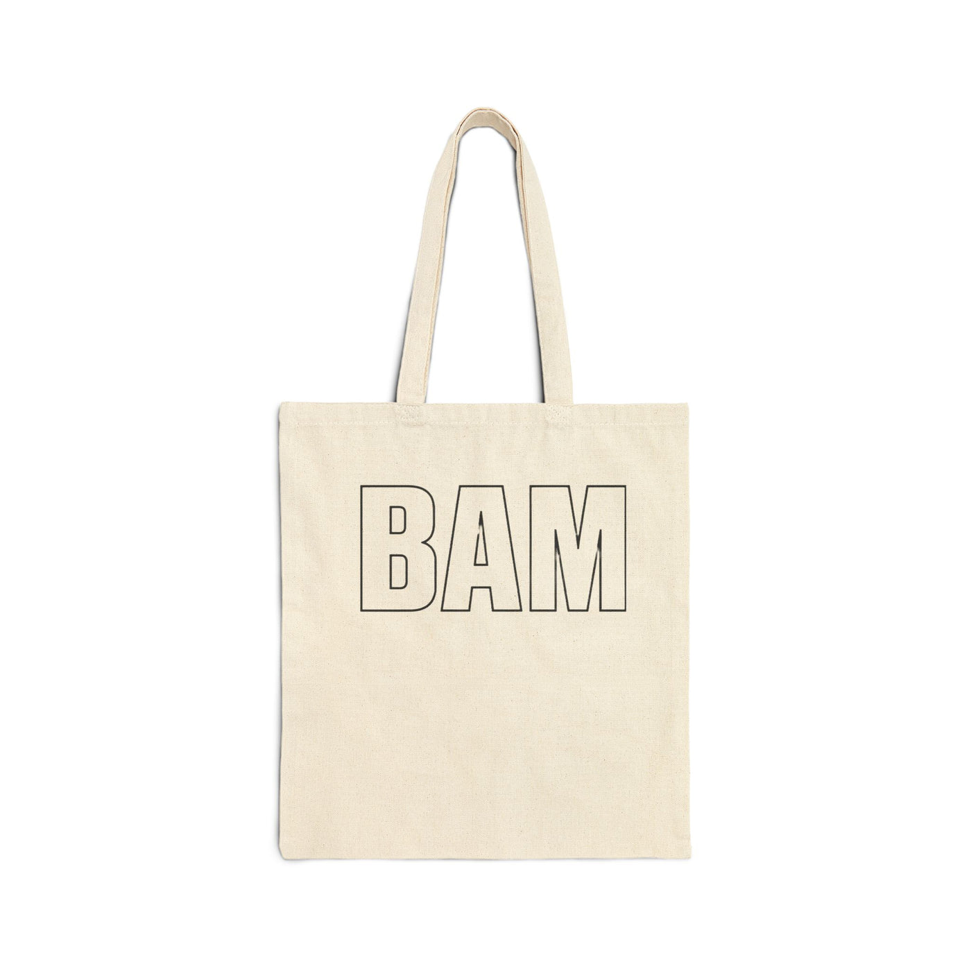 BAM Outline Cotton Canvas Tote — Minimal Monogram Shopper Bag