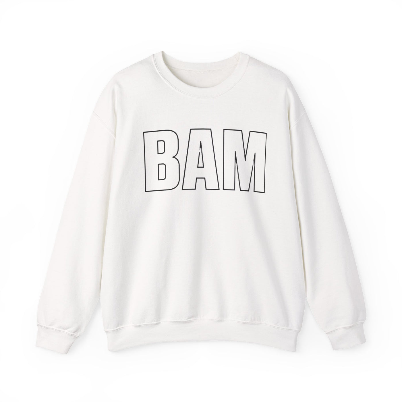 BAM Crewneck Sweatshirt — Bold Outline Graphic Pullover