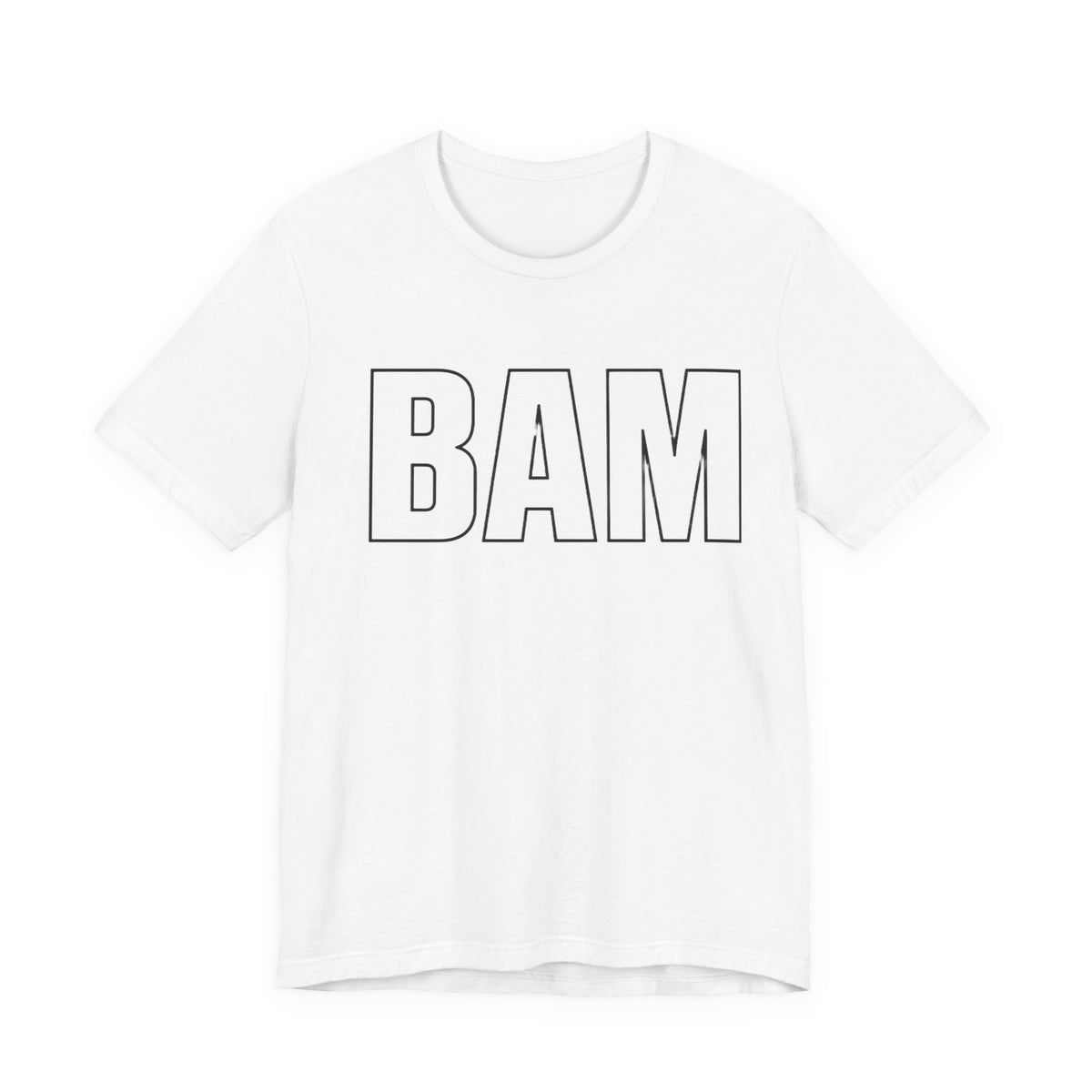 BAM Graphic Tee — Bold Outline Lettering T‑Shirt