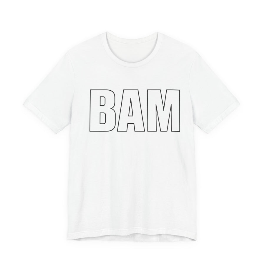 BAM Graphic Tee — Bold Outline Lettering T‑Shirt